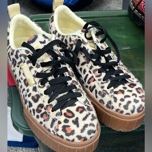 Puma Leopard Print Sneakers - Brown and Black
